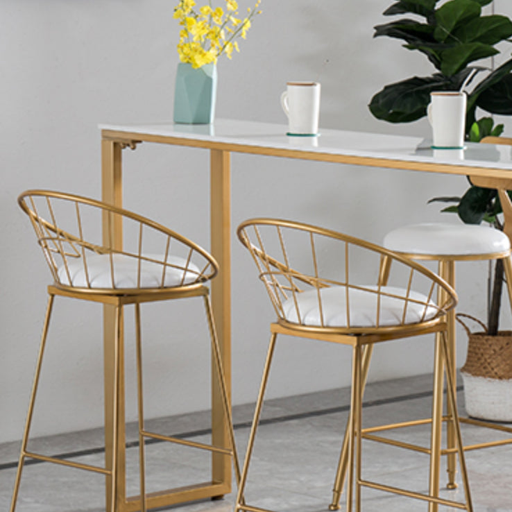 Glam Rectangle Counter Height Dining Table White and Gold Pub Table Clearhalo 'Bar Furniture' 'Bar Tables' 'bar_tables' 'furn' 'furn_bar_tables' 'Furniture' 'Kitchen & Dining Furniture' 7520622