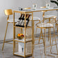 Glam Rectangle Counter Height Dining Table White and Gold Pub Table Clearhalo 'Bar Furniture' 'Bar Tables' 'bar_tables' 'furn' 'furn_bar_tables' 'Furniture' 'Kitchen & Dining Furniture' 7520624
