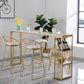Glam Rectangle Counter Height Dining Table White and Gold Pub Table Clearhalo 'Bar Furniture' 'Bar Tables' 'bar_tables' 'furn' 'furn_bar_tables' 'Furniture' 'Kitchen & Dining Furniture' 7520625