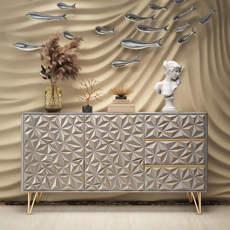 Glam Buffet Table Stone Sideboard Table with Legs for Dining Room Clearhalo 'buffet_sideboard' 'Buffets & Sideboards' 'furn' 'furn_buffet_sideboard' 'Furniture' 'Kitchen & Dining Furniture' 7520771