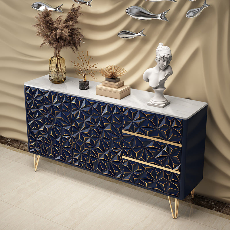 Glam Buffet Table Stone Sideboard Table with Legs for Dining Room Blue Clearhalo 'buffet_sideboard' 'Buffets & Sideboards' 'furn' 'furn_buffet_sideboard' 'Furniture' 'Kitchen & Dining Furniture' 7520777