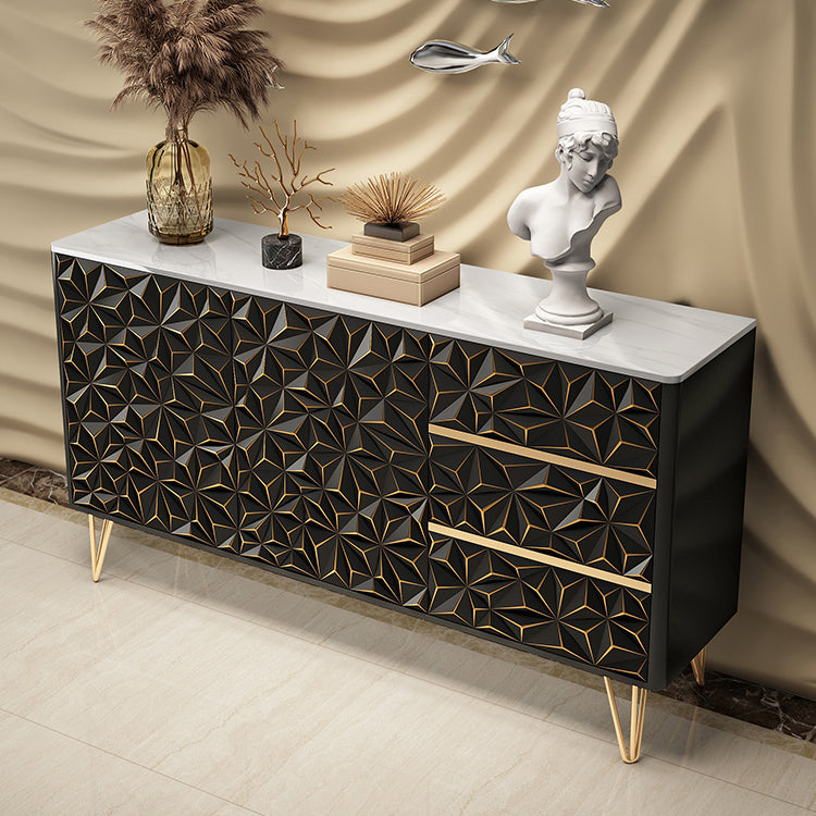 Glam Buffet Table Stone Sideboard Table with Legs for Dining Room Clearhalo 'buffet_sideboard' 'Buffets & Sideboards' 'furn' 'furn_buffet_sideboard' 'Furniture' 'Kitchen & Dining Furniture' 7520784