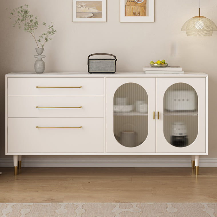 Mesa de piedra de mesa glamorosa con puertas para la cocina