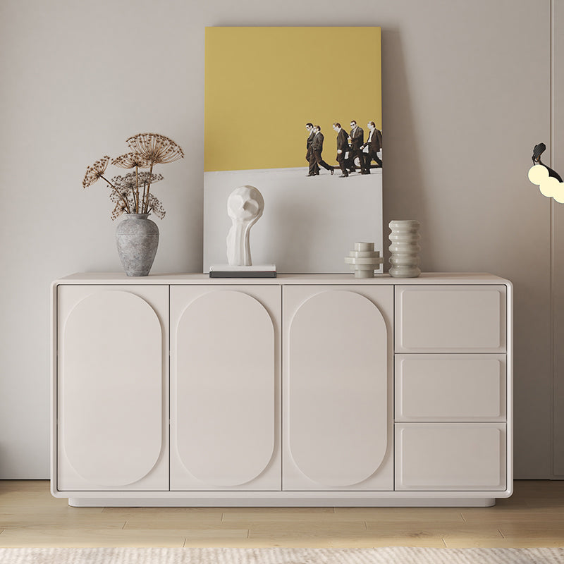 Contemporary Sideboard Cabinet Faux Wood Sideboard Table with Doors for Dining Room Clearhalo 'buffet_sideboard' 'Buffets & Sideboards' 'furn' 'furn_buffet_sideboard' 'Furniture' 'Kitchen & Dining Furniture' 7520819