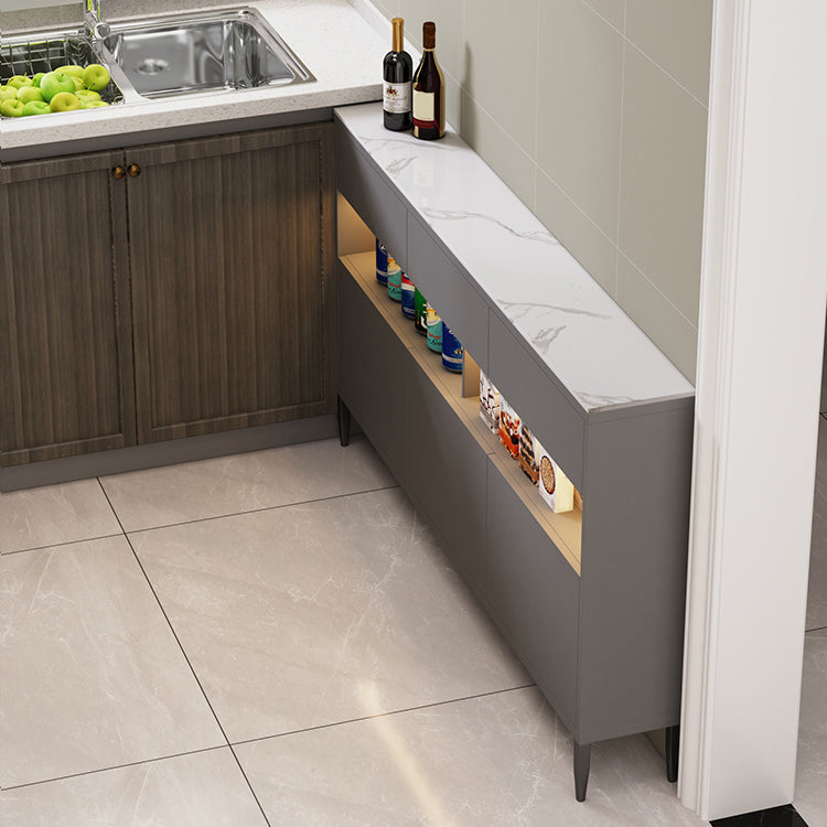 Mesa de piedra del gabinete del aparador contemporáneo con cajones