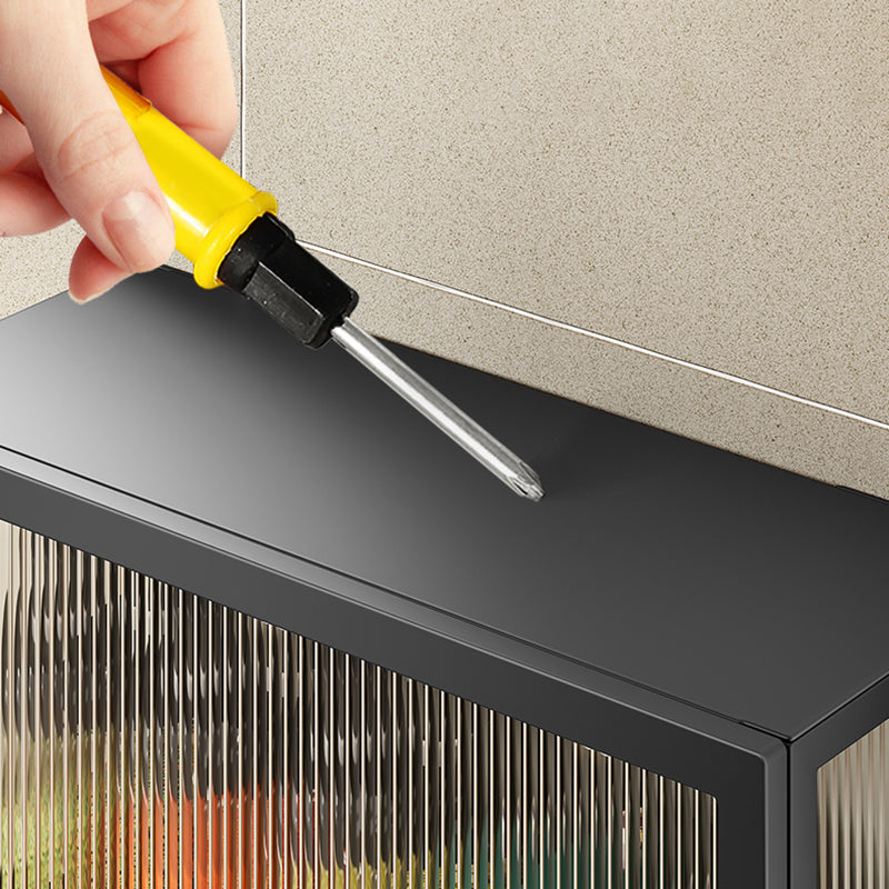 Armadio a buffet montato a parete per mobile in metallo contemporaneo per sala da pranzo