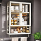 Contemporary Metal Curio Cabinet Wall Mounted Buffet Cabinet for Dining Room