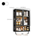 Contemporary Metal Curio Cabinet Wall Mounted Buffet Cabinet for Dining Room