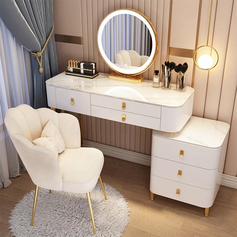Contemporary Solid Wood With Drawer Bedroom Lighted Mirror Make-up Vanity