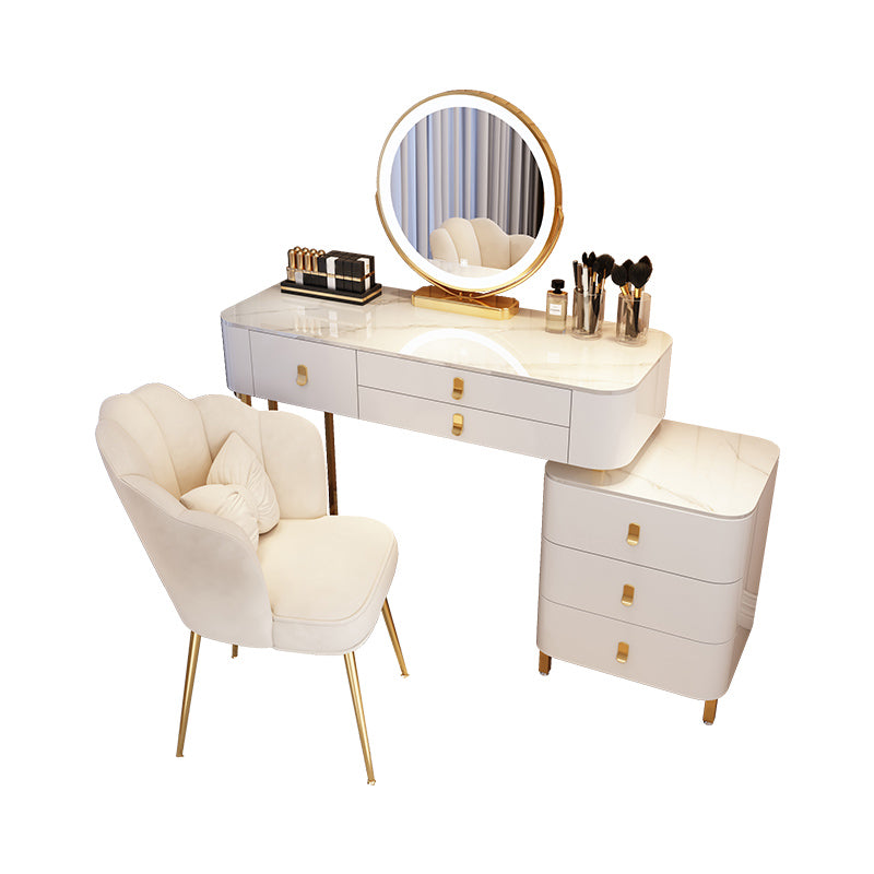 Contemporary Solid Wood With Drawer Bedroom Lighted Mirror Make-up Vanity