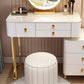 Contemporary Solid Wood With Drawer Bedroom Lighted Mirror Make-up Vanity