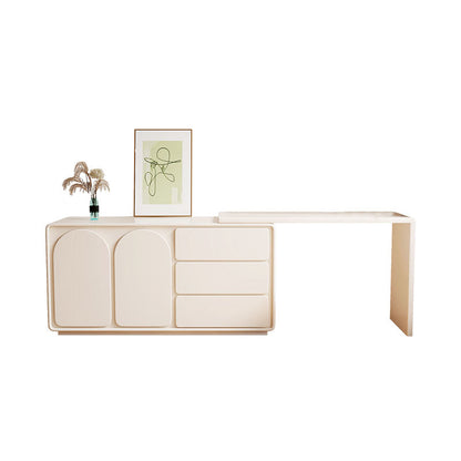 Eigentijdse wit verlichte spiegel slaapkamer met lade ijdelheid kleedtafel