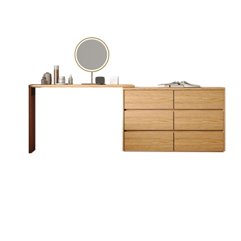 Roble contemporáneo con cajón para el dormitorio de espejo natural.