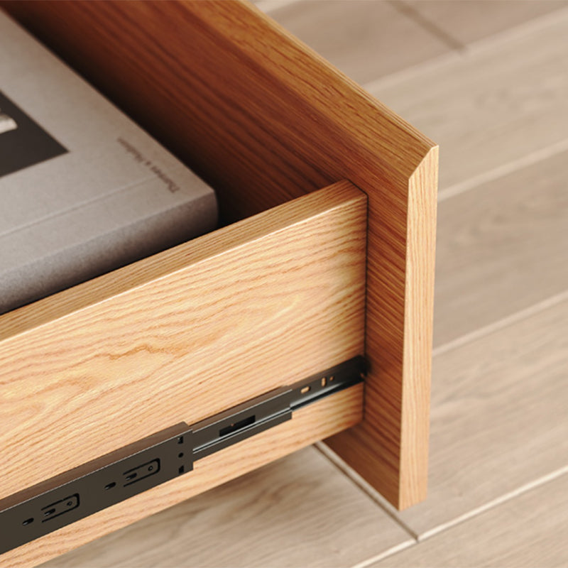 Roble contemporáneo con cajón para el dormitorio de espejo natural.