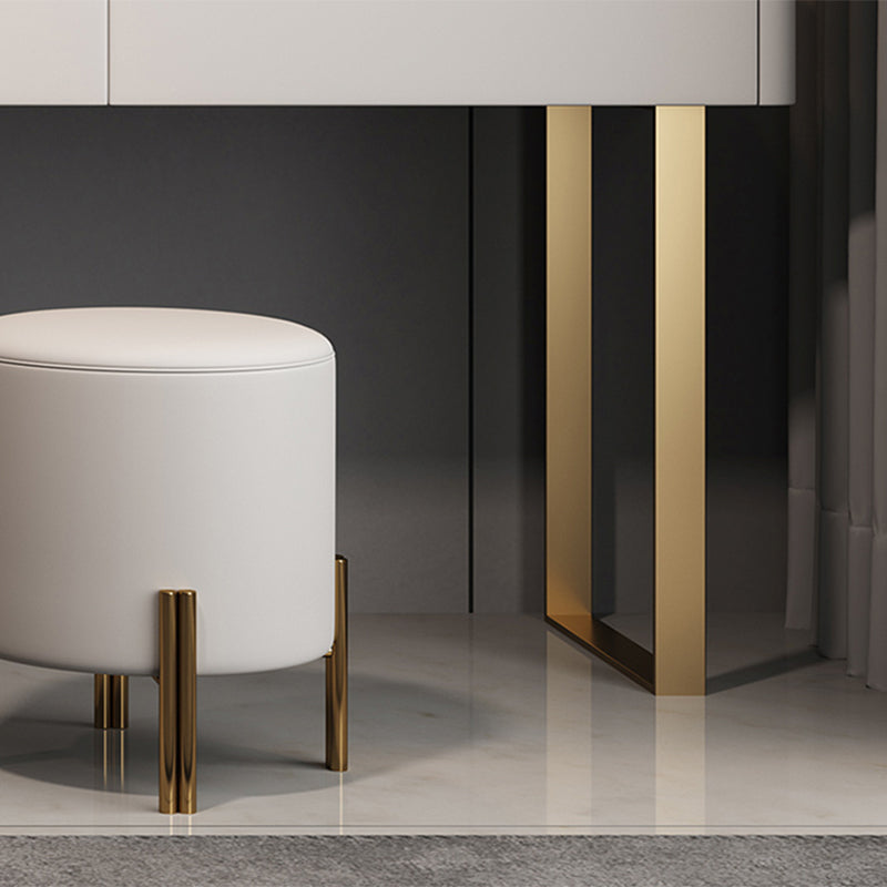 Contemporaneo con cassetto grigio a specchio illuminato da letto vanità