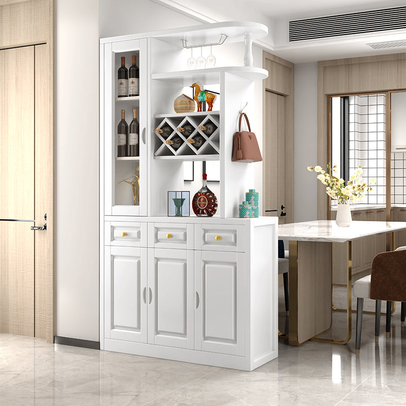 Contemporary 78.74" H Cabinet Solid Wood Accent Cabinet with Drawers and doors 39"L x 16"W x 79"H White Clearhalo 'Cabinets & Chests' 'cabinets_chests' 'furn' 'furn_cabinets_chests' 'Furniture' 'Living Room Furniture' 7521253