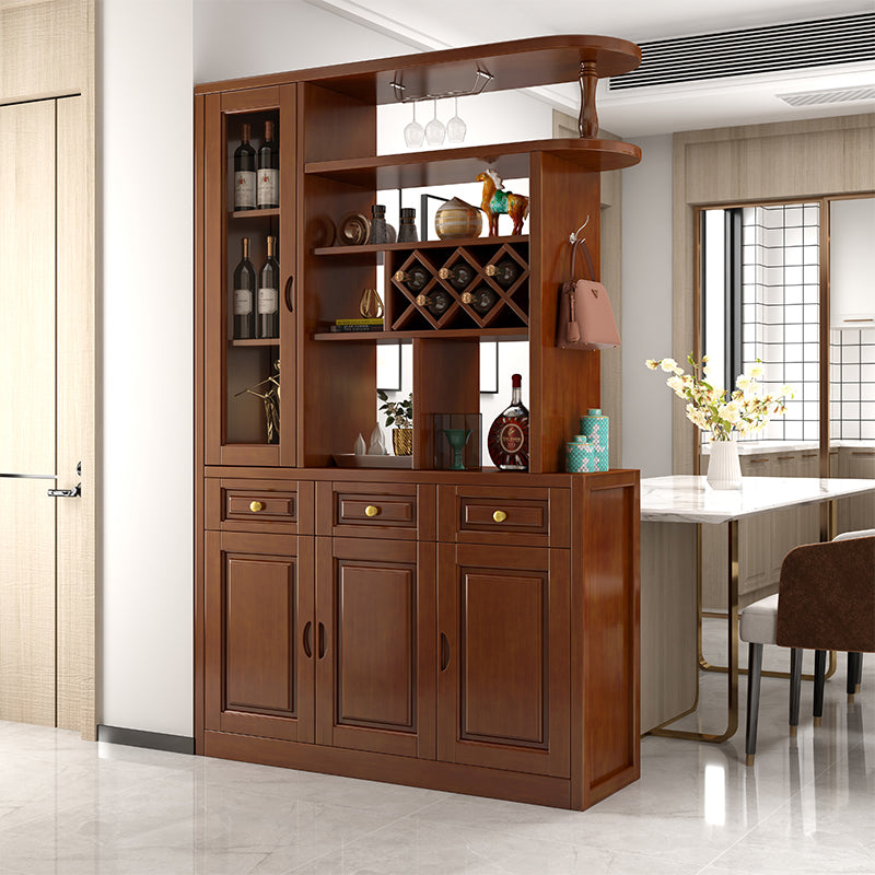 Contemporary 78.74" H Cabinet Solid Wood Accent Cabinet with Drawers and doors 47"L x 16"W x 79"H Walnut Clearhalo 'Cabinets & Chests' 'cabinets_chests' 'furn' 'furn_cabinets_chests' 'Furniture' 'Living Room Furniture' 7521259