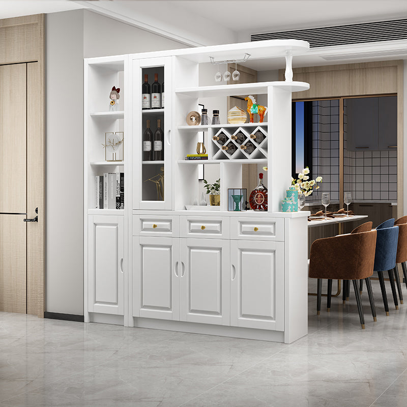 Contemporary 78.74" H Cabinet Solid Wood Accent Cabinet with Drawers and doors 59"L x 16"W x 79"H White Clearhalo 'Cabinets & Chests' 'cabinets_chests' 'furn' 'furn_cabinets_chests' 'Furniture' 'Living Room Furniture' 7521261