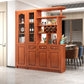 Contemporary 78.74" H Cabinet Solid Wood Accent Cabinet with Drawers and doors 63"L x 16"W x 79"H Red Brown Clearhalo 'Cabinets & Chests' 'cabinets_chests' 'furn' 'furn_cabinets_chests' 'Furniture' 'Living Room Furniture' 7521270