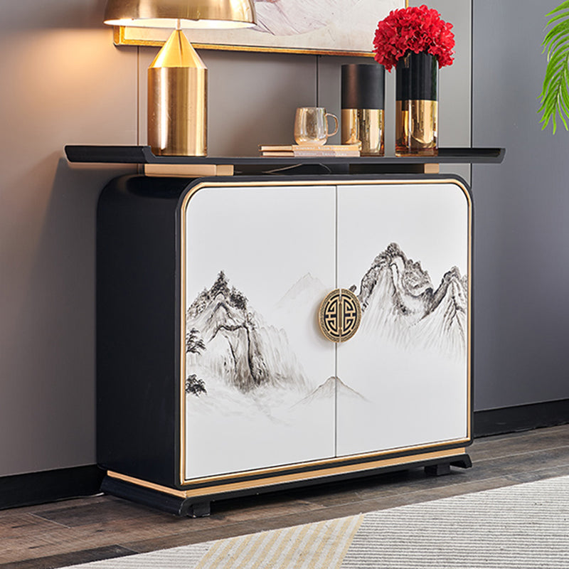 Contemporary 35.43" H Cabinet Wooden Accent Cabinet with Door Black Clearhalo 'Cabinets & Chests' 'cabinets_chests' 'furn' 'furn_cabinets_chests' 'Furniture' 'Living Room Furniture' 7521279