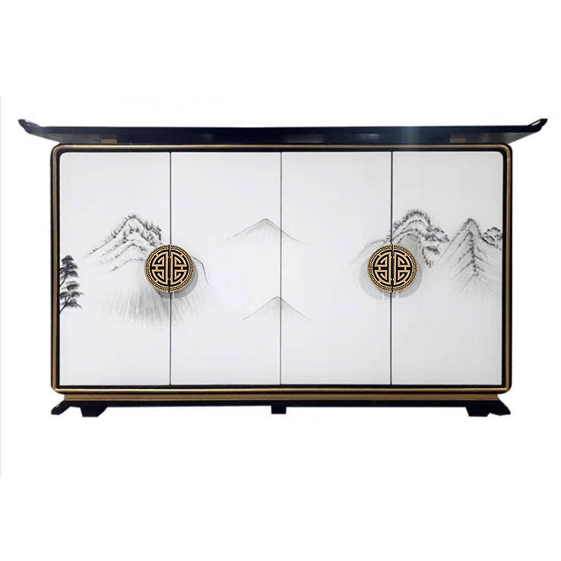 Contemporary 35.43" H Cabinet Wooden Accent Cabinet with Door Black Clearhalo 'Cabinets & Chests' 'cabinets_chests' 'furn' 'furn_cabinets_chests' 'Furniture' 'Living Room Furniture' 7521282
