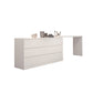 Modern Bright White With Drawer Bedroom Lighted Mirror Solid Wood Dressing Table
