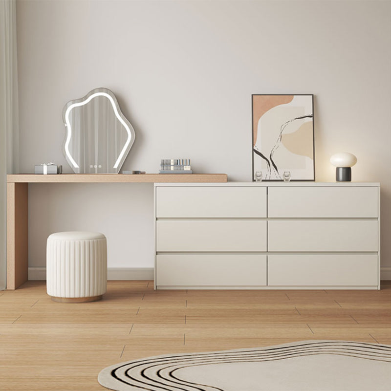Contemporary Solid Wood White With Drawer Bedroom Makeup Vanity Desk Clearhalo 'Bedroom Furniture' 'furn' 'furn_makeup_vanities' 'Furniture' 'Makeup Vanities' 'makeup_vanities' 7521391