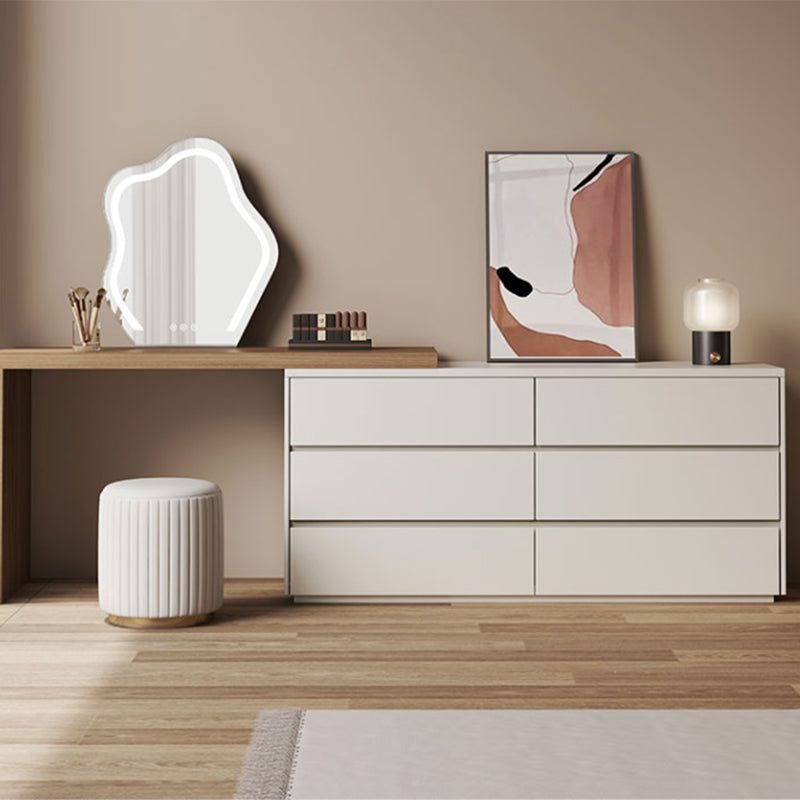 Contemporary Solid Wood White With Drawer Bedroom Makeup Vanity Desk Clearhalo 'Bedroom Furniture' 'furn' 'furn_makeup_vanities' 'Furniture' 'Makeup Vanities' 'makeup_vanities' 7521393