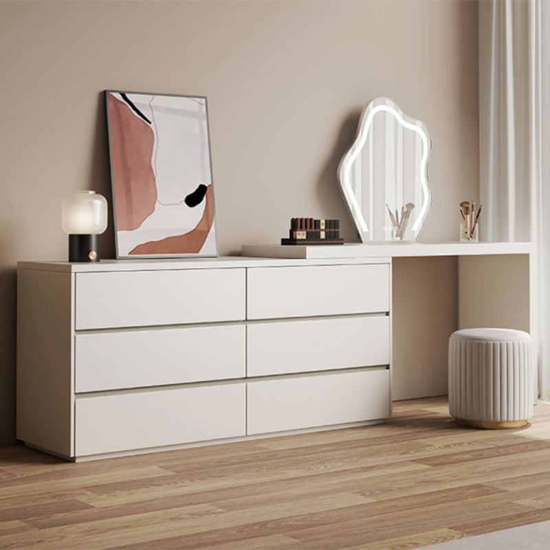 Contemporary Solid Wood White With Drawer Bedroom Makeup Vanity Desk Clearhalo 'Bedroom Furniture' 'furn' 'furn_makeup_vanities' 'Furniture' 'Makeup Vanities' 'makeup_vanities' 7521395