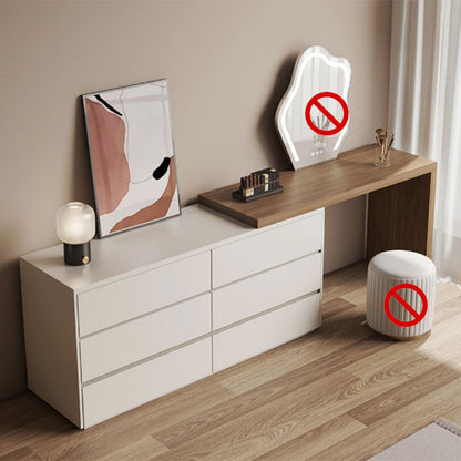 Contemporary Solid Wood White With Drawer Bedroom Makeup Vanity Desk Natural White Clearhalo 'Bedroom Furniture' 'furn' 'furn_makeup_vanities' 'Furniture' 'Makeup Vanities' 'makeup_vanities' 7521397