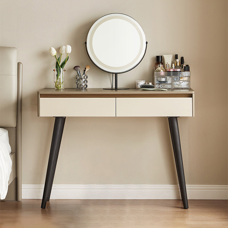 Contemporary With Drawer Wood Lighted Mirror Bedroom Dressing Table Makeup Vanity & Mirror Cabinet Not Included Clearhalo 'Bedroom Furniture' 'furn' 'furn_makeup_vanities' 'Furniture' 'Makeup Vanities' 'makeup_vanities' 7521410