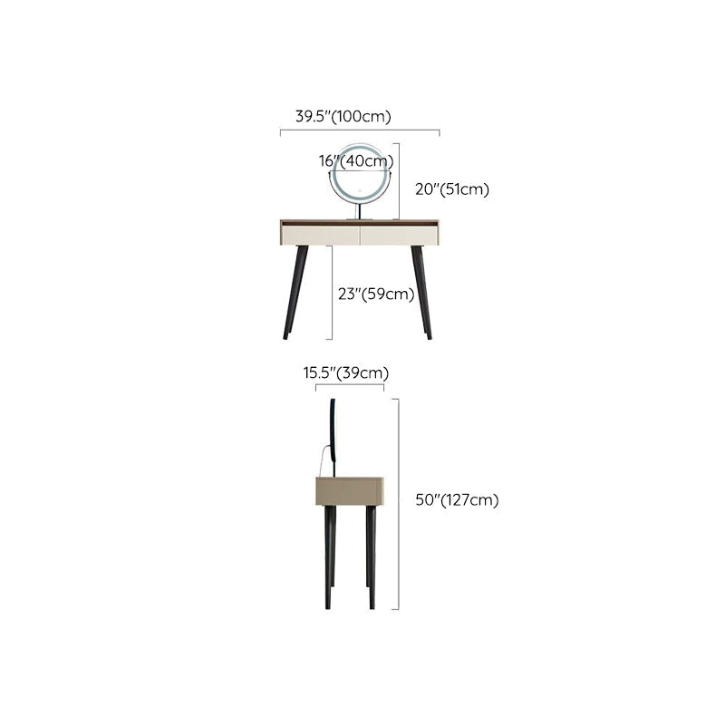 Contemporary With Drawer Wood Lighted Mirror Bedroom Dressing Table Clearhalo 'Bedroom Furniture' 'furn' 'furn_makeup_vanities' 'Furniture' 'Makeup Vanities' 'makeup_vanities' 7521412