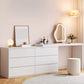 Modern With Drawer Bright White Wooden Lighted Mirror Bedroom