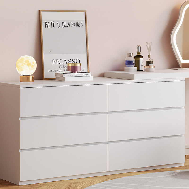 Modern With Drawer Bright White Wooden Lighted Mirror Bedroom