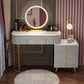 Contemporary With Drawer Gray Wooden Mirror Bedroom Make-up Vanity Makeup Vanity & Mirror 39"L x 16"W x 28"H Clearhalo 'Bedroom Furniture' 'furn' 'furn_makeup_vanities' 'Furniture' 'Makeup Vanities' 'makeup_vanities' 7521464