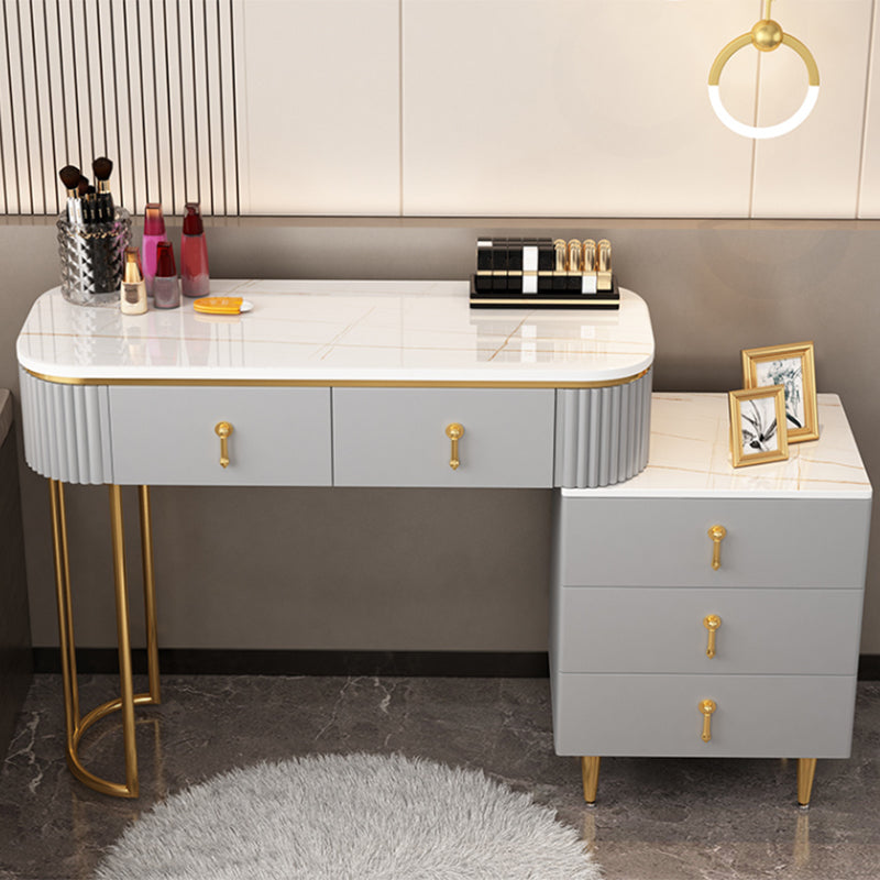 Contemporary With Drawer Gray Wooden Mirror Bedroom Make-up Vanity Clearhalo 'Bedroom Furniture' 'furn' 'furn_makeup_vanities' 'Furniture' 'Makeup Vanities' 'makeup_vanities' 7521465
