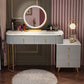 Contemporary With Drawer Gray Wooden Mirror Bedroom Make-up Vanity Makeup Vanity & Mirror 47"L x 16"W x 27.5"H Clearhalo 'Bedroom Furniture' 'furn' 'furn_makeup_vanities' 'Furniture' 'Makeup Vanities' 'makeup_vanities' 7521466