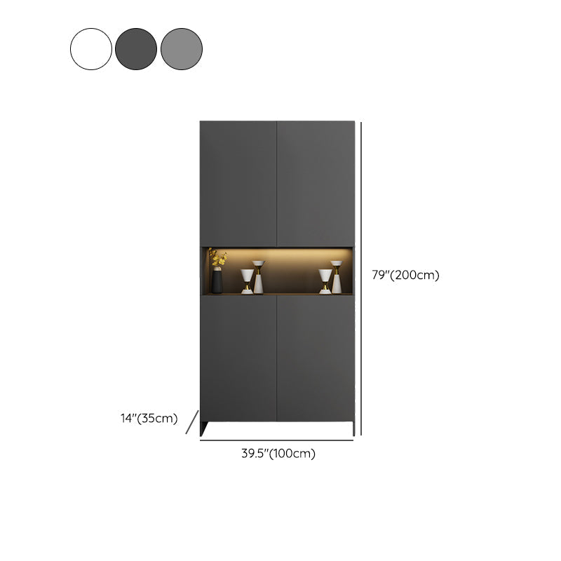 Contemporary 2-Door 78.74" H Cabinet Wooden Accent Cabinet with Drawer Clearhalo 'Cabinets & Chests' 'cabinets_chests' 'furn' 'furn_cabinets_chests' 'Furniture' 'Living Room Furniture' 7521513