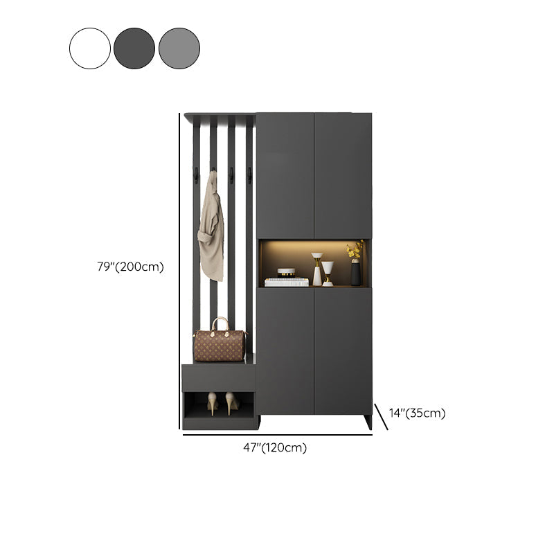 Contemporary 2-Door 78.74" H Cabinet Wooden Accent Cabinet with Drawer Clearhalo 'Cabinets & Chests' 'cabinets_chests' 'furn' 'furn_cabinets_chests' 'Furniture' 'Living Room Furniture' 7521515
