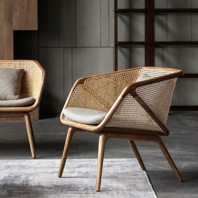 Hanged Arm Stoffsofa in grauem tropischen Sofa mit Bolsterkissen