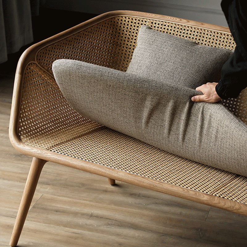 Hanged Arm Stoffsofa in grauem tropischen Sofa mit Bolsterkissen