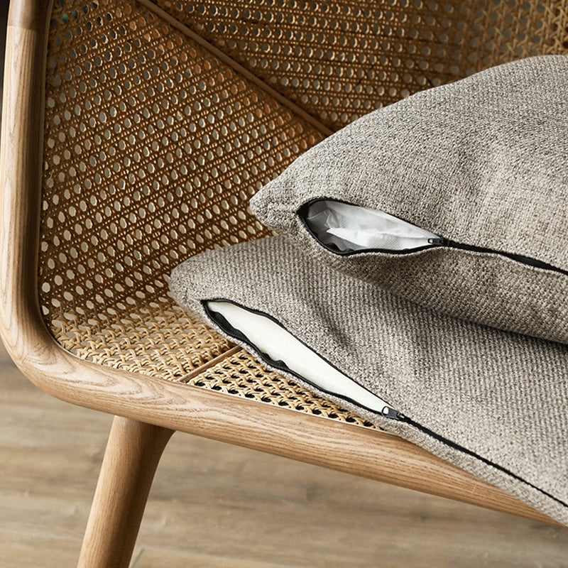 Hanged Arm Stoffsofa in grauem tropischen Sofa mit Bolsterkissen