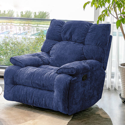 Metal Standard Recliner Position Lock Recliner Chair Independent Foot Dark Blue Clearhalo 'Chairs & Seating' 'furn' 'furn_recliners' 'Furniture' 'Living Room Furniture' 'Recliners' 7521544