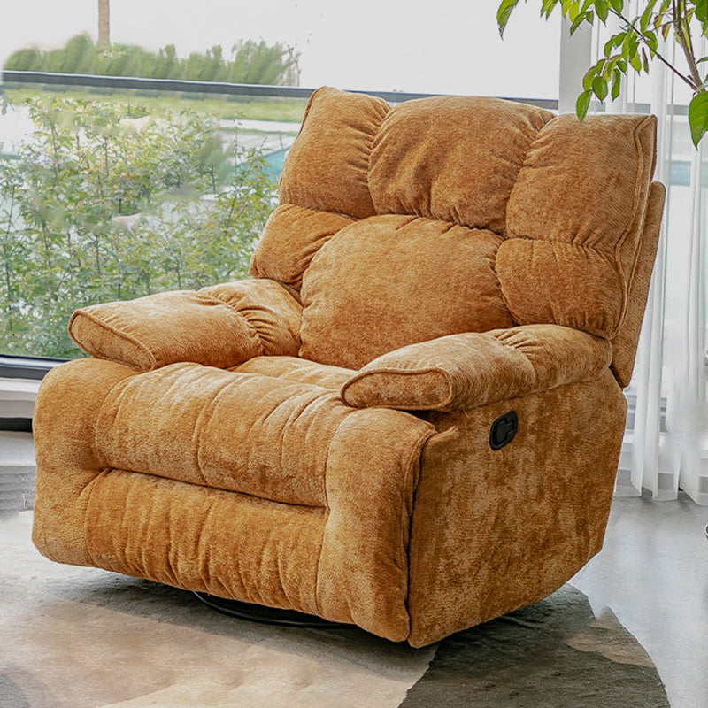 Metal Standard Recliner Position Lock Recliner Chair Independent Foot Caramel Clearhalo 'Chairs & Seating' 'furn' 'furn_recliners' 'Furniture' 'Living Room Furniture' 'Recliners' 7521552