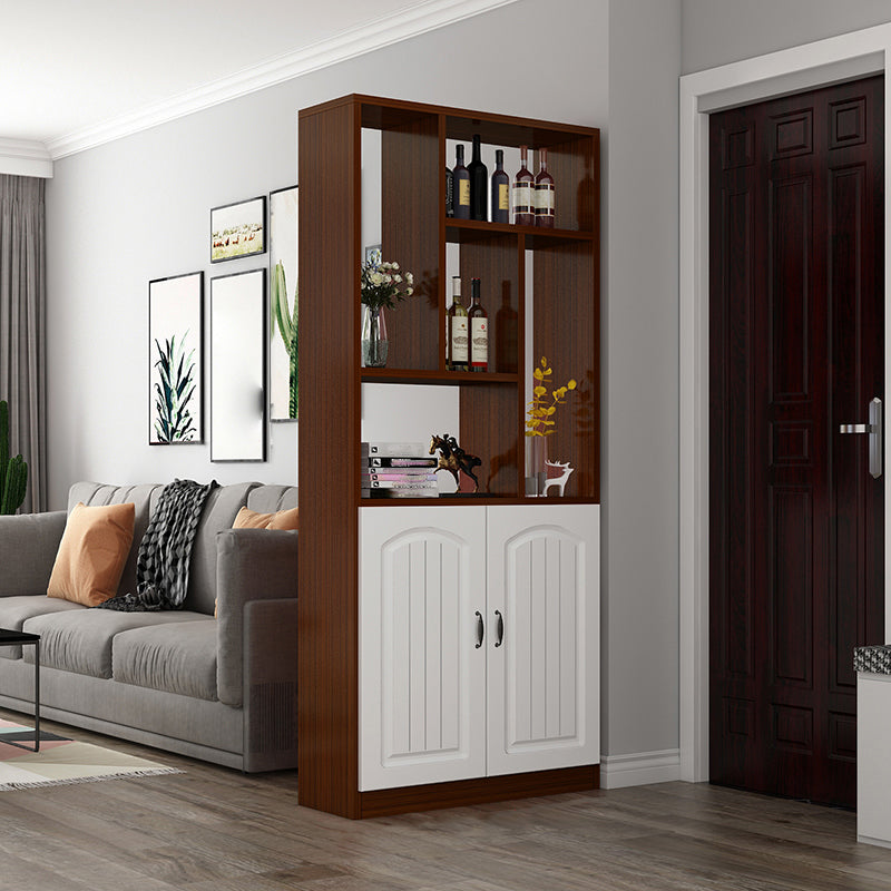 Modern Cabinet Water Resistant Wood Accent Cabinet with Doors 35.4"L x 11.8"W x 78.7"H Walnut 2 Clearhalo 'Cabinets & Chests' 'cabinets_chests' 'furn' 'furn_cabinets_chests' 'Furniture' 'Living Room Furniture' 7521639