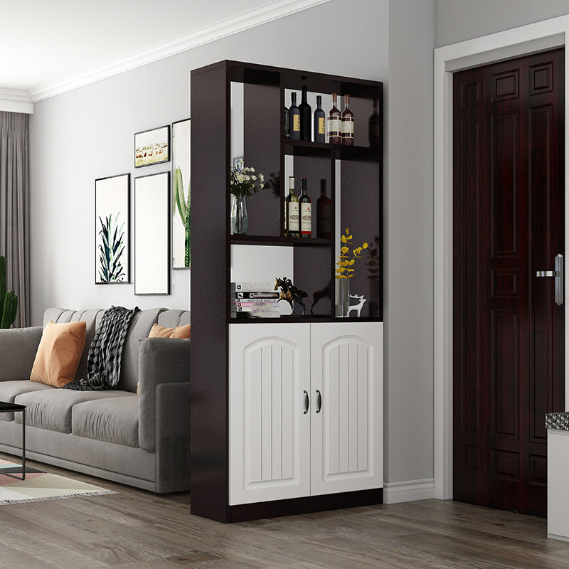 Modern Cabinet Water Resistant Wood Accent Cabinet with Doors 35.4"L x 11.8"W x 78.7"H Dark Walnut 2 Clearhalo 'Cabinets & Chests' 'cabinets_chests' 'furn' 'furn_cabinets_chests' 'Furniture' 'Living Room Furniture' 7521641