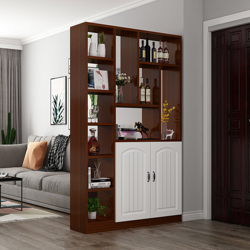 Modern Cabinet Water Resistant Wood Accent Cabinet with Doors 47"L x 12"W x 79"H Walnut 2 Clearhalo 'Cabinets & Chests' 'cabinets_chests' 'furn' 'furn_cabinets_chests' 'Furniture' 'Living Room Furniture' 7521647