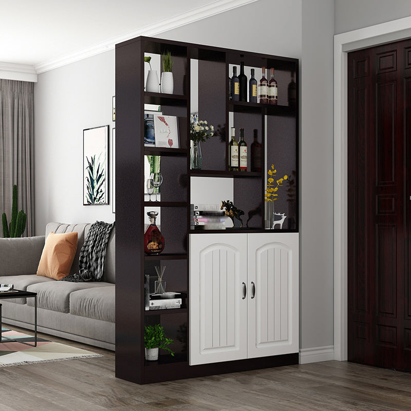 Modern Cabinet Water Resistant Wood Accent Cabinet with Doors 47"L x 12"W x 79"H Dark Walnut 2 Clearhalo 'Cabinets & Chests' 'cabinets_chests' 'furn' 'furn_cabinets_chests' 'Furniture' 'Living Room Furniture' 7521648