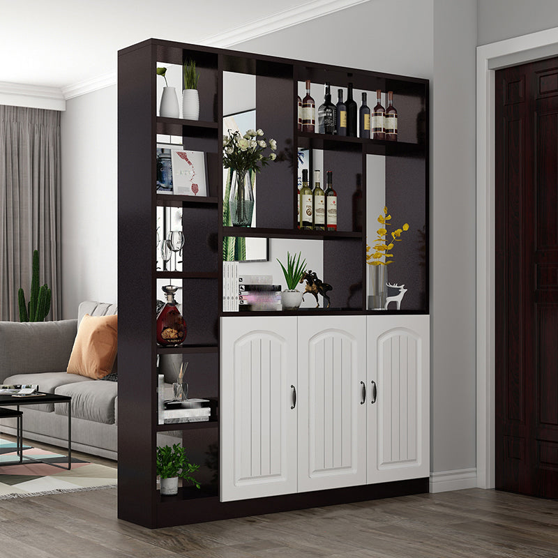 Modern Cabinet Water Resistant Wood Accent Cabinet with Doors 59.1"L x 11.8"W x 78.7"H Dark Walnut 3 Clearhalo 'Cabinets & Chests' 'cabinets_chests' 'furn' 'furn_cabinets_chests' 'Furniture' 'Living Room Furniture' 7521659