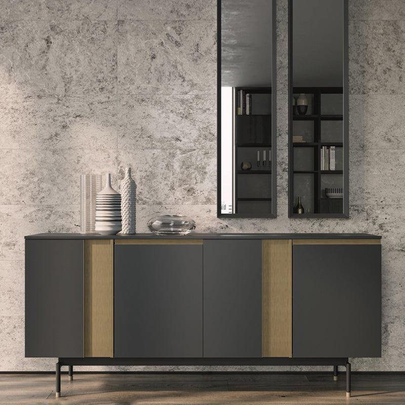 Standard Cabinet Metal and Solid Wood Accent Cabinet with Doors Clearhalo 'Cabinets & Chests' 'cabinets_chests' 'furn' 'furn_cabinets_chests' 'Furniture' 'Living Room Furniture' 7521680